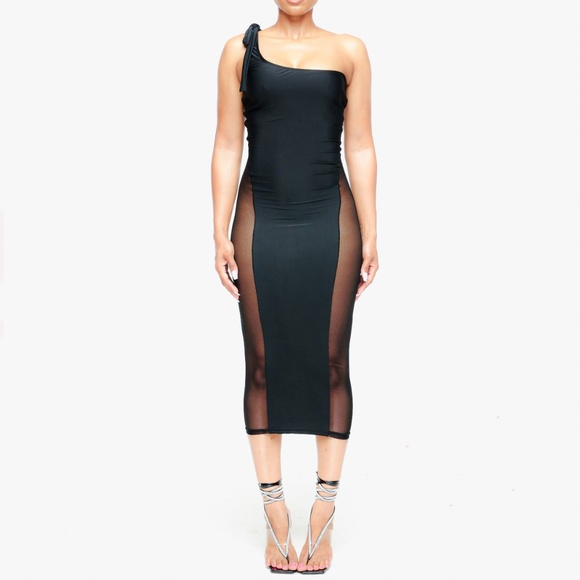 SCKIINE Dresses & Skirts - Mercii Black Mesh Illusion Dress